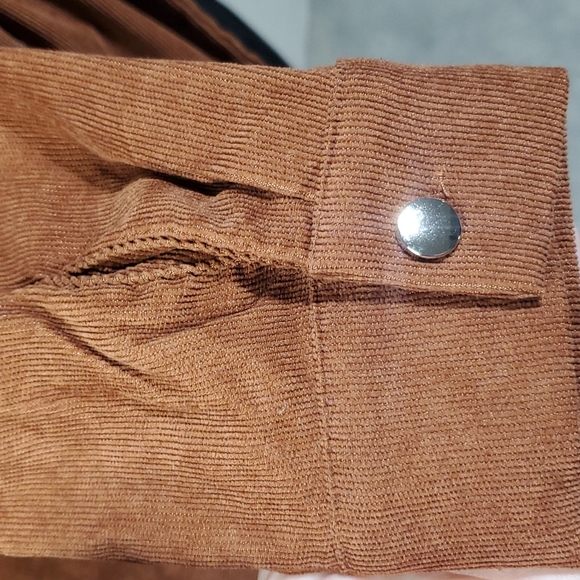 Rust corduroy button up/belted shirt dress - Picture 6 of 8